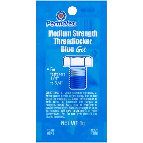 Клей для резьбы средней фиксации Medium Strength Threadlocker Blue, 1 г PERMATEX 09978
