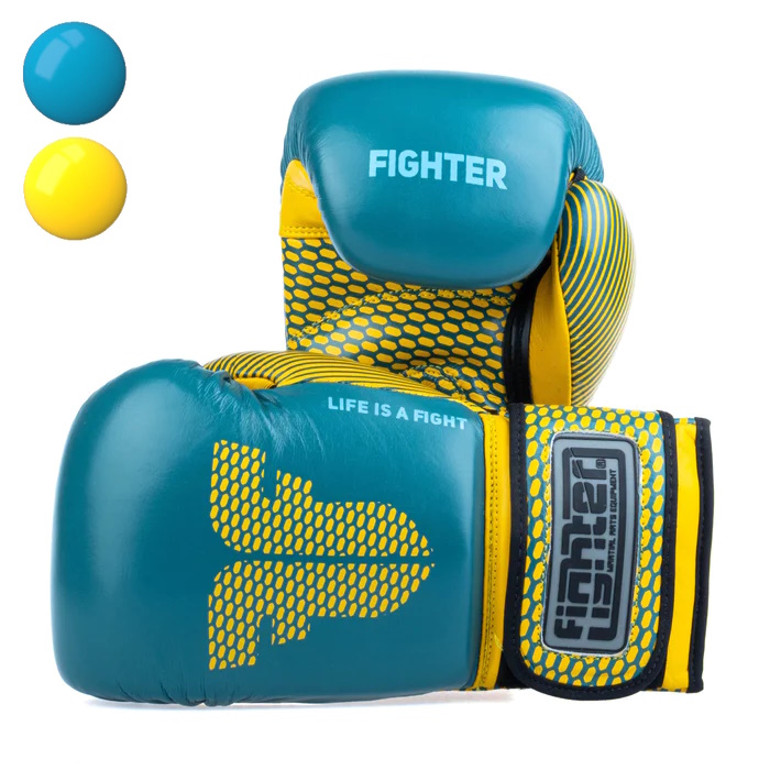 Боксерские перчатки Fighter Training Blue-Yellow