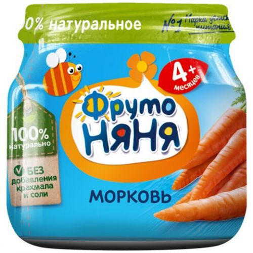 Пюре ФрутоНяня из моркови для детей с 4 месяцев, 80г