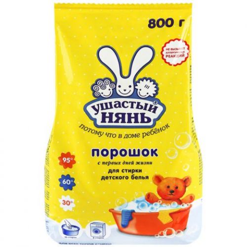 Стиральный порошок Ушастый нянь для стирки детского белья, 800 г