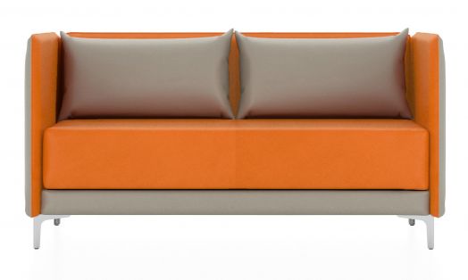 Двухместный диван Графит Н (Цвет обивки оранжевый)
