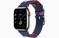 Apple Watch Hermès Series 9 41mm Silver Stainless Steel Case with Bridon Single Tour Navy