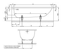 Прямоугольная стальная ванна Bette Form 2941 150x70 схема 3