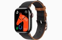 Apple Watch Hermès Series 9 41mm Space Black Stainless Steel Case with Twill Jump Single Tour Noir/Gold