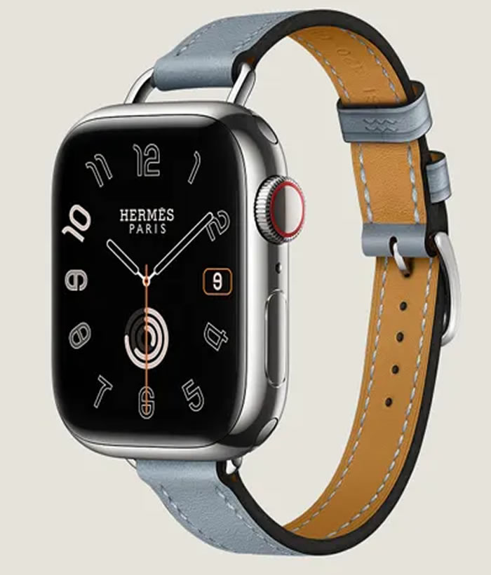 Apple Watch Hermès Series 9 41mm Silver Stainless Steel Case with Attelage Single Tour
