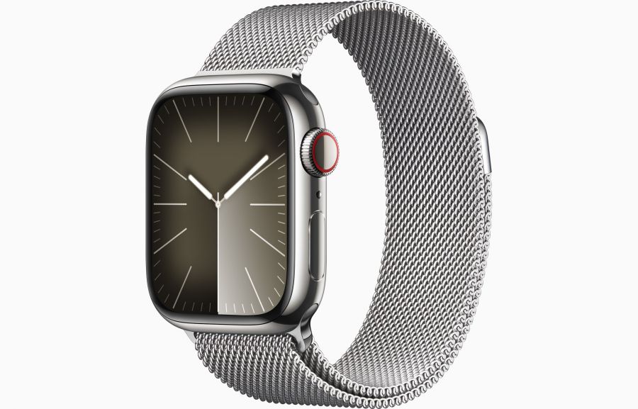 Apple Watch Milanese Series 9 41mm Silver Stainless Steel Case with Milanese Loop