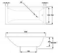 Чугунная ванна Byon Vilma 170x70 V0000096 схема 7