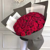51 красная роза длина 60 см в фоамиране