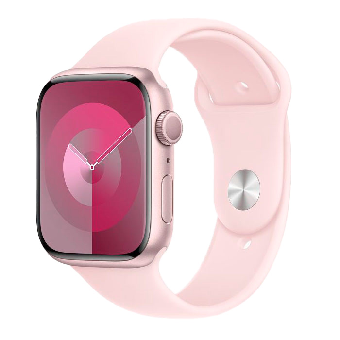 Apple Watch Series 9 45mm GPS (корпус - розовый, ремешок Sport Band розовый, размер S/M)
