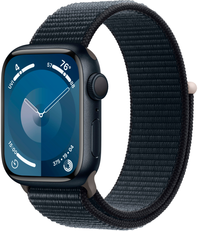 Apple Watch Series 9 41mm GPS (корпус - темная ночь, ремешок Sport Loop темная ночь)