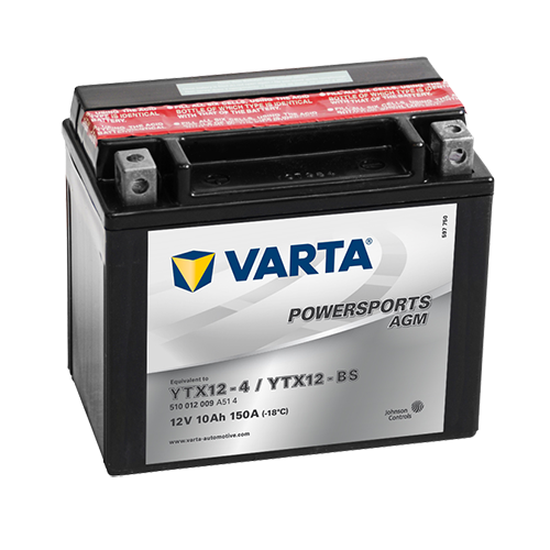 Мото аккумулятор АКБ VARTA (ВАРТА) AGM 510 012 009 A514 YTX12-4 / YTX12-BS 10Ач п.п.