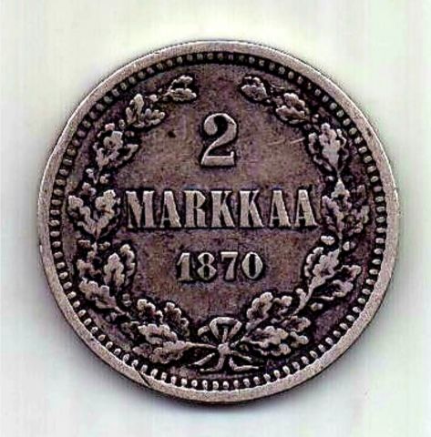 2 марки 1870 Финляндия Российская Империя