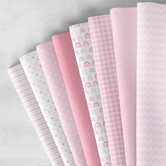 ПРЕДЗАКАЗ Хлопок - набор тканей для шитья "Розовый микс" limit