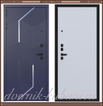 Входная металлическая дверь ЦЕФЕЙ Холст сапфировый + вставки из нержавеющей стали / Серый эмалит 85 мм Россия