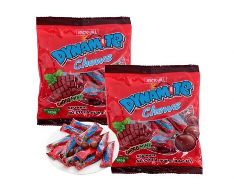 Жевательные конфеты Dynamite Chew с мятной начинкой в шоколадной глазури, 2 уп х 125 гр, Вьетнам