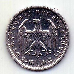 1 марка 1937 Германия G Карлсруэ UNC