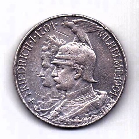 5 марок 1901 Пруссия Германия XF