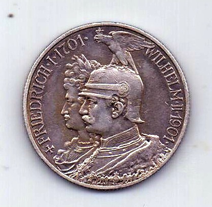 2 марки 1901 Пруссия AUNC Германия