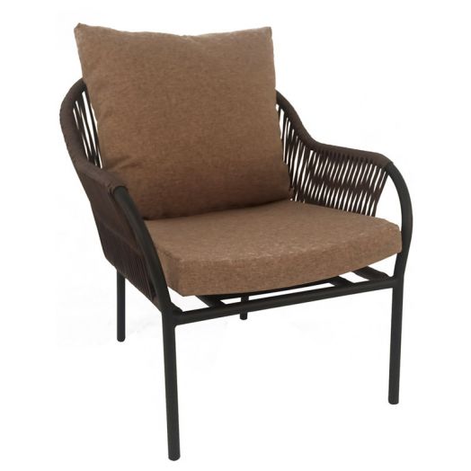 Кресло NUAR с комплектом подушек (Экоротанг эрба стейпл коричневый)