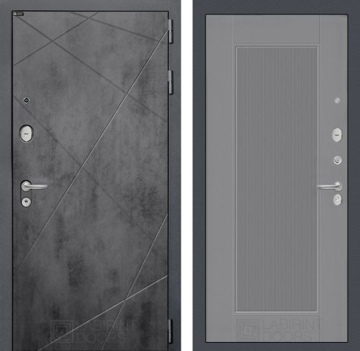 Дверь Входная Лабиринт (LABIRINT) LOFT 30 Серый софт рельеф