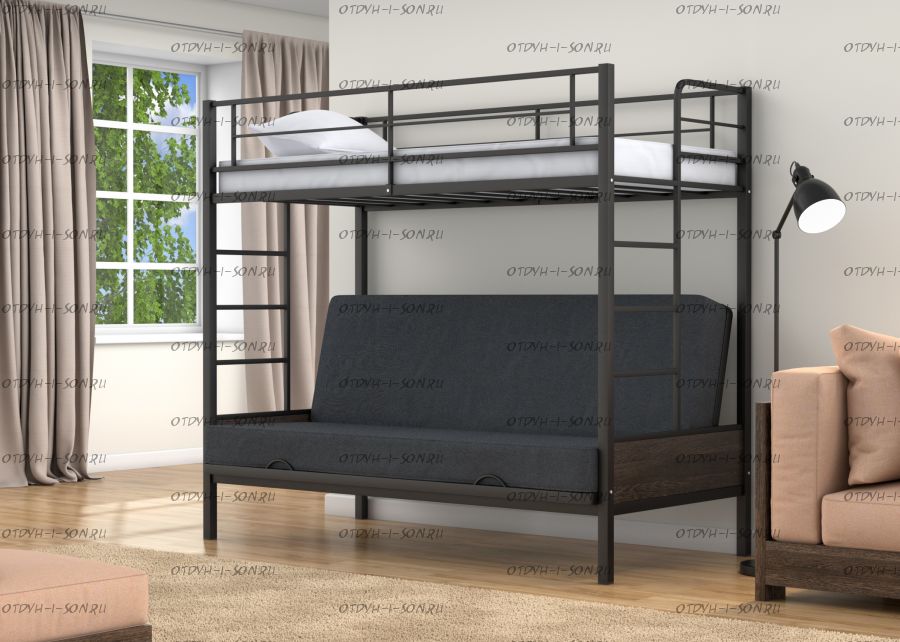 Кровать двухъярусная с диваном Дакар 1 Лофт