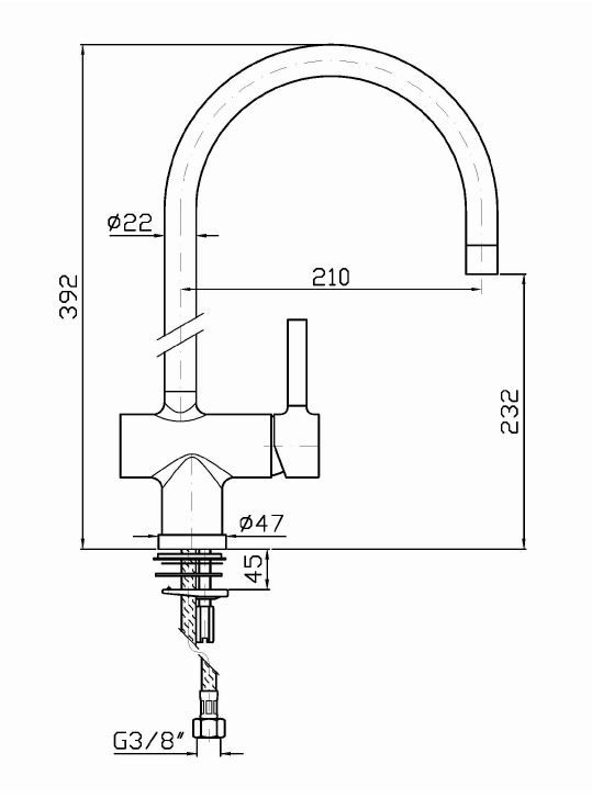 Смеситель Zucchetti PAN для кухни ZP6284 схема 1