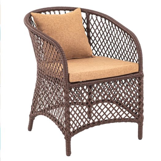 Кресло AURA с комплектом подушек (Экоротанг эрба стейпл коричневый)