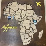 Спилс-карта Африки из дерева для вклейки фото