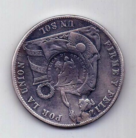 1 песо 1894 Гватемала 1869 Перу Редкость