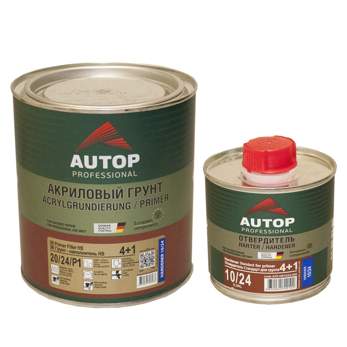 Autop 2K Primer Filler HS Standart 4+1 Грунт-наполнитель серый + отвердитель, объем 800мл. + 200мл.