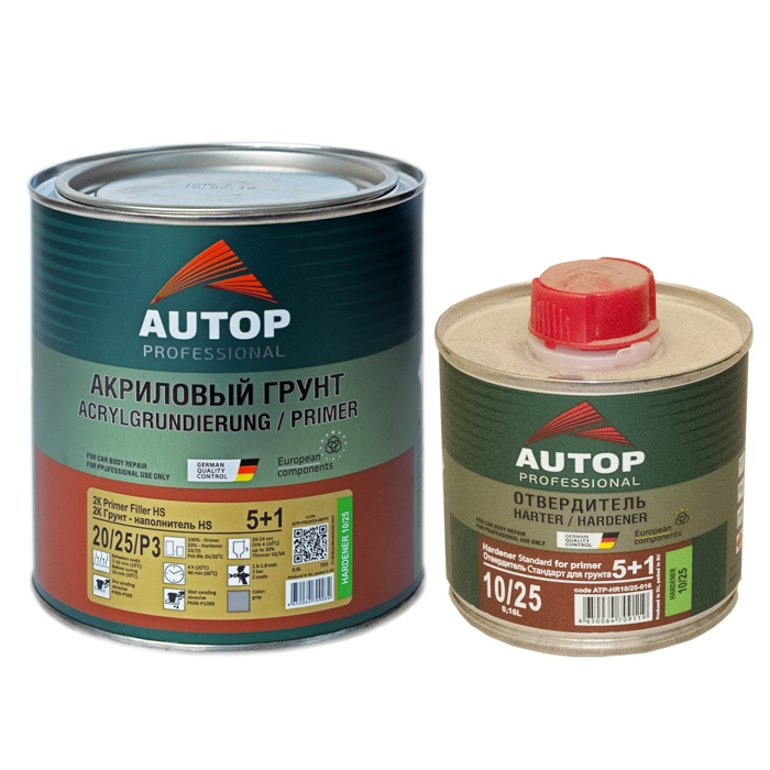 Autop 2K Primer Filler HS Standart 5+1 Грунт-наполнитель серый + отвердитель, объем 800мл. + 160мл.