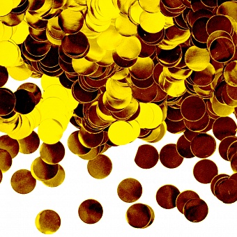 Конфетти золотое кружки мелкие (0,8 см) металлизированное