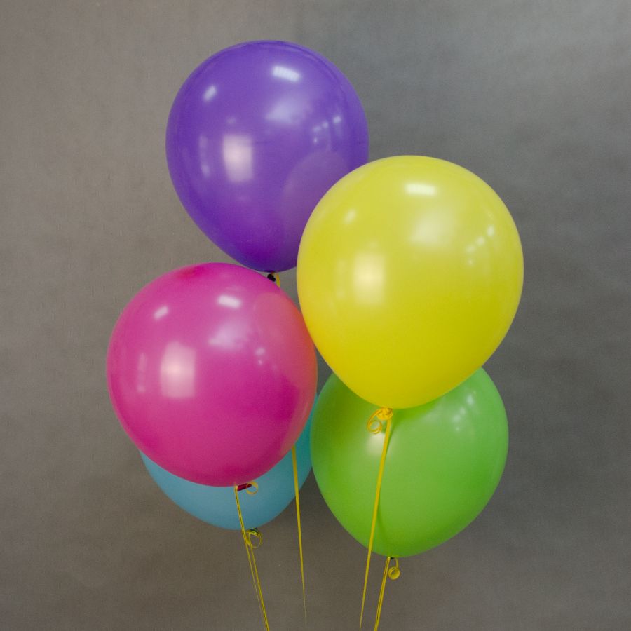 5 гелиевых шаров разноцветный микс