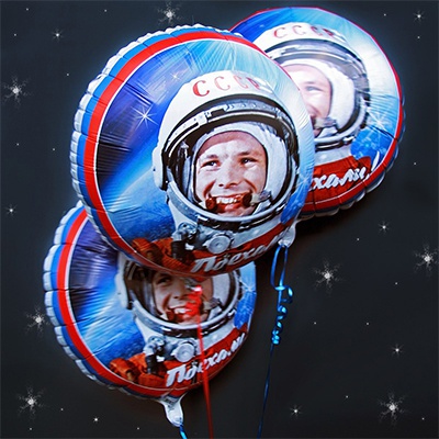 Набор из 3 шаров Космонавт фольгированный с гелием