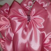 Елочное украшение, набор бантики на елку 10 шт, розовый цвет