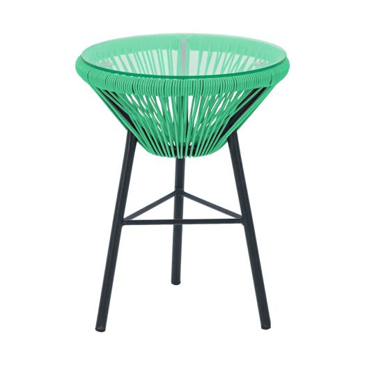 Стол ACAPULCO со стеклом (Прут soft зелёный)