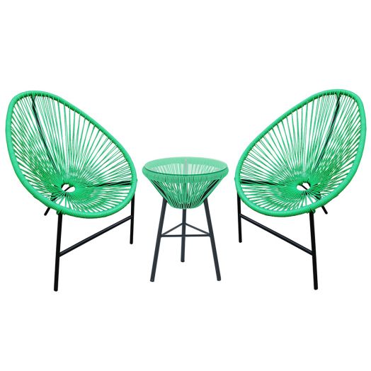 Комплект ACAPULСO (2 стула, стол) (Прут soft зелёный)