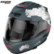 Шлем Nolan N100-6 Legend Carlos Checa N-Com, Серо-белый
