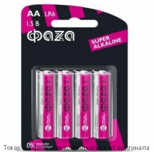 Батарейки ФАZА Alkaline LR6A-S4 АА (4шт в упаковке)
