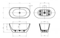 Отдельностоящая акриловая ванна UNO в комплекте со сливом-переливом BelBagno BB701-1400-720-K схема 8