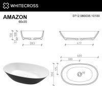 Раковина WHITECROSS Amazon 60x35 (черный/белый глянец) схема 4