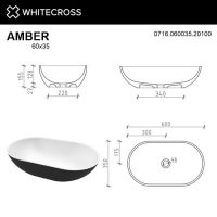 Раковина WHITECROSS Amber 60x35 (черный/белый мат) схема 4