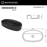 Глянцевая черная раковина WHITECROSS Obsidian D 65x37 схема 4