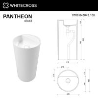 Белая глянцевая раковина WHITECROSS Pantheon D=43 схема 7