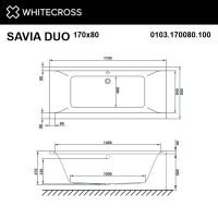 Ванна WHITECROSS Savia Duo 170x80 схема 2
