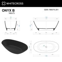 Ванна WHITECROSS Onyx B 160x75 0205.160075 схема 22
