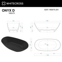 Ванна WHITECROSS Onyx D 160x75 0207.160075 схема 22