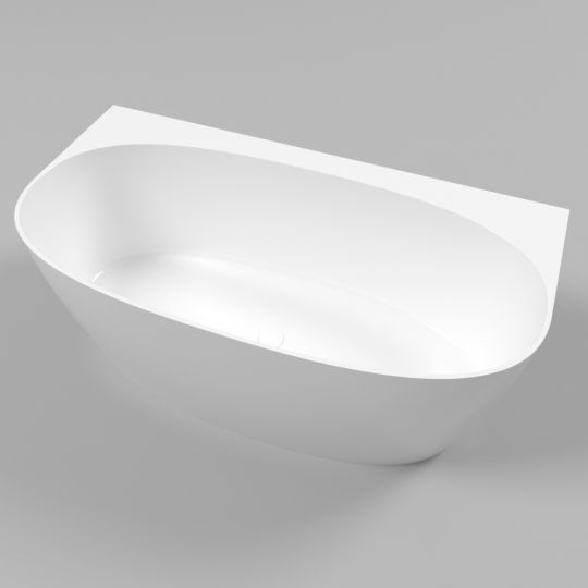 Изображение Ванна из искусственного камня WHITECROSS Pearl A 155x80 0214.155080 со сливом по центру