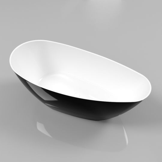 Фото Черно-белая овальная ванна WHITECROSS Spinel A 150x70 0209.15007000