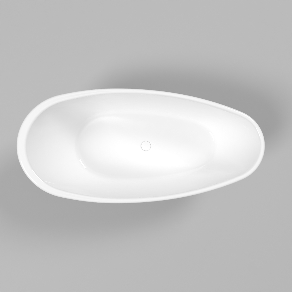 Черно-белая ванна WHITECROSS Spinel B 155x73 0210.15507300 со сливом по центру схема 2